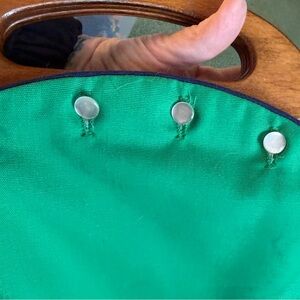 Green Clutch with Wooden Handle